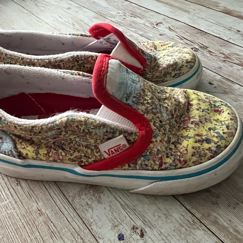 Vans Red Slip-On Sneakers Find Waldo